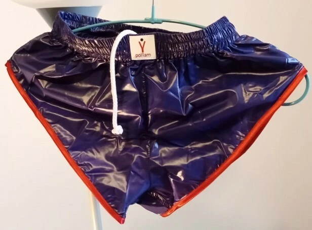 Short Vintage Polyam En Nylon – Bleu Ciel/rose, Tailles S (40) à XL (48), Neuf
