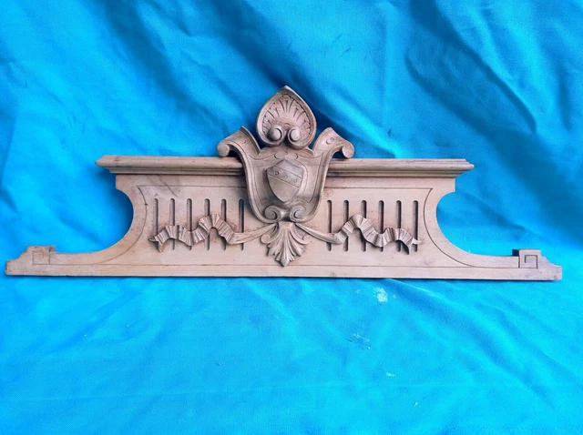 Fronton de porte acajou  sculpté ancien 19è Napoléon III.  L:81 H:26cm.