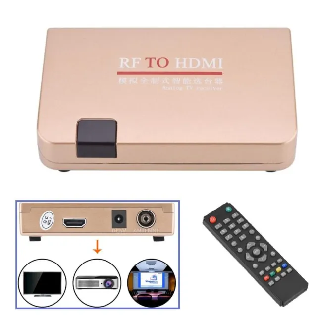 RF to HD All-standard Converter Adapter Analog Receiver TV Box Control Remote
