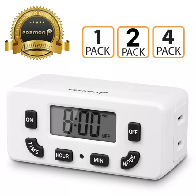Digital Clock Timer Single Outlet Plug In Switch Electric 24 Hour Programmable