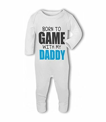 Born to Game with my Daddy - Baby Romper Suit by BWW Print Ltd