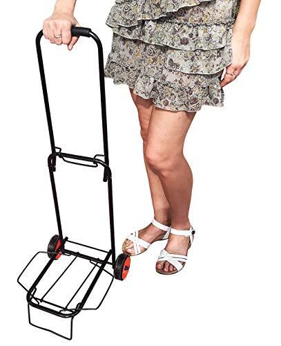 Folding Light Hand Truck 2 Wheels - Luggage Trolley Shopping Cart Small Wheels