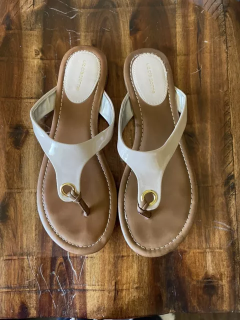 LIZ CLAIBORNE Beige Slip on Sandal Flip Flop 7M