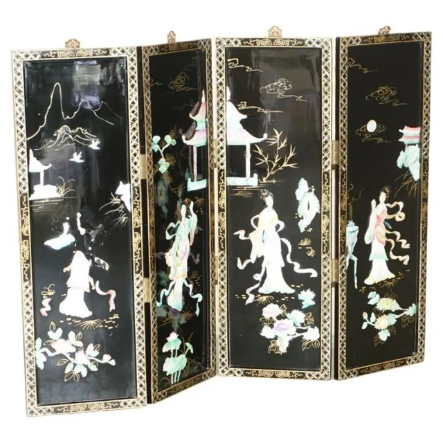 Rare & Collectable Antique Chinese Export Soapstone Folding Screen Room Divider