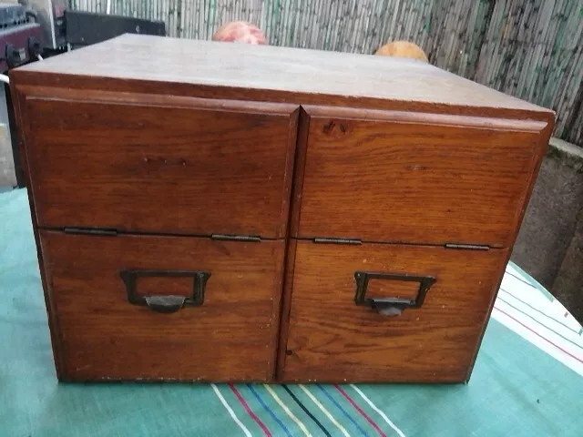 Meuble Ancien, Étagère Vintage En Bois De Chêne, Classeur, Meuble De Bureau...