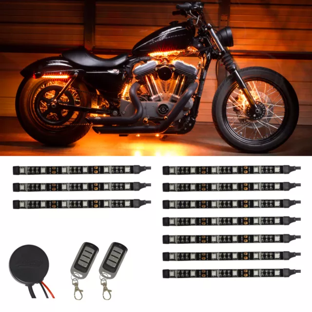 LEDGlow 10pc Advanced Orange LED Flexible Motorcycle Accent Neon Light Kit