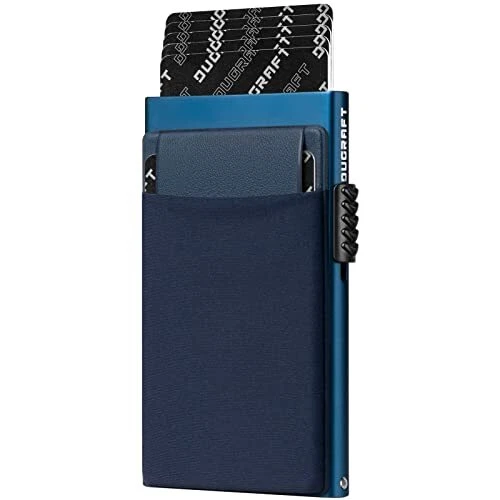 Card Holder with Money Pocket Mens Minimalist Slim Aluminum Metal Pop