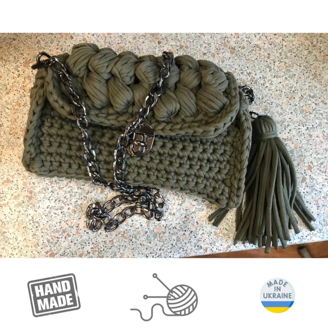 knitted bag, handmade