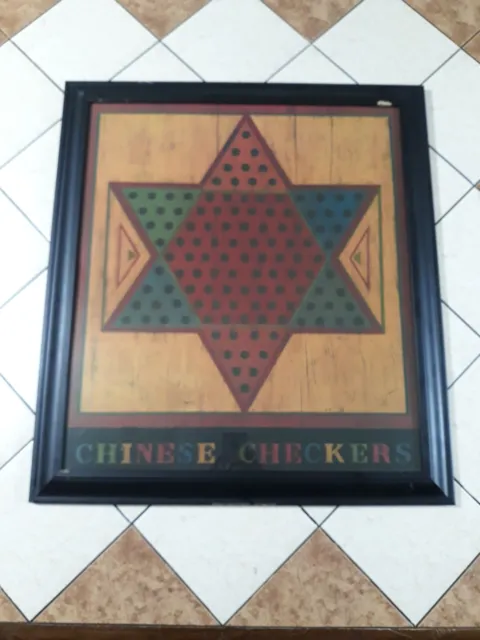 Warren Kimble Chinese Checkers Folk Art Print 25"×28" Frame Not Included
