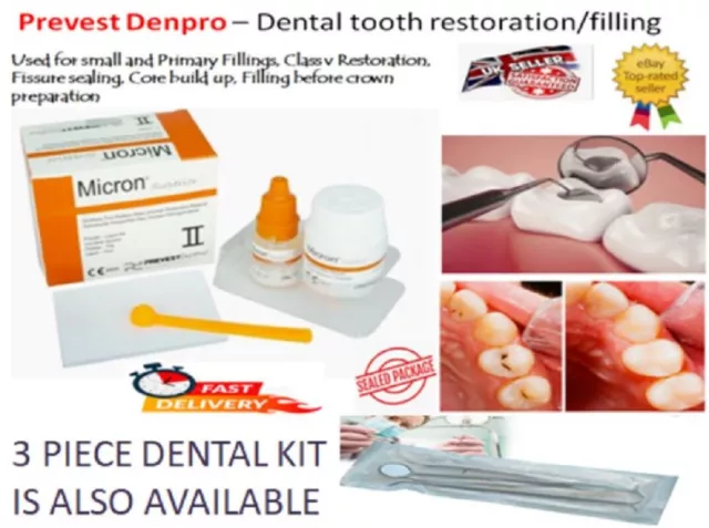 Denseal Permanent teeth tooth Dental glass ionomer Cement Kit for Lost Filling