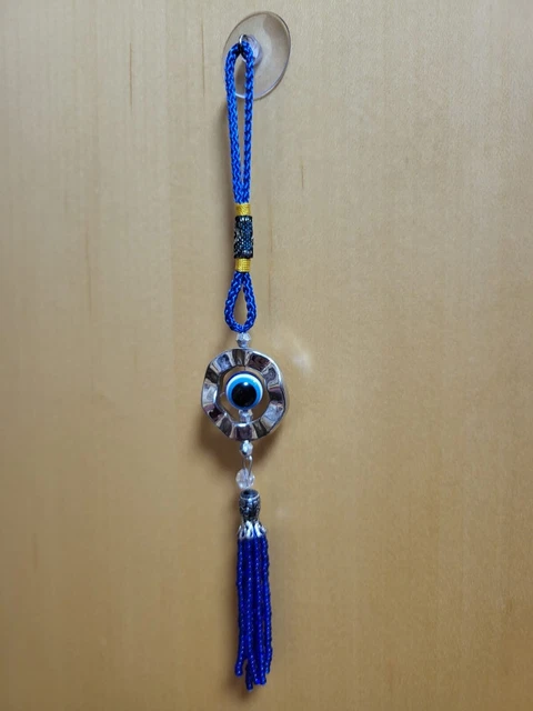 Lucky Turkish Blue Glass Evil Eye Amulet Tassel Wall Hanging Home Car Decor
