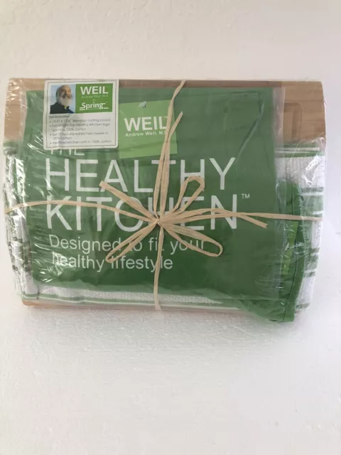 ANDREW WEILL SPRING Kitchen 13.5" X 11.5"Cutting Board KIT TOWELS APRON MITT
