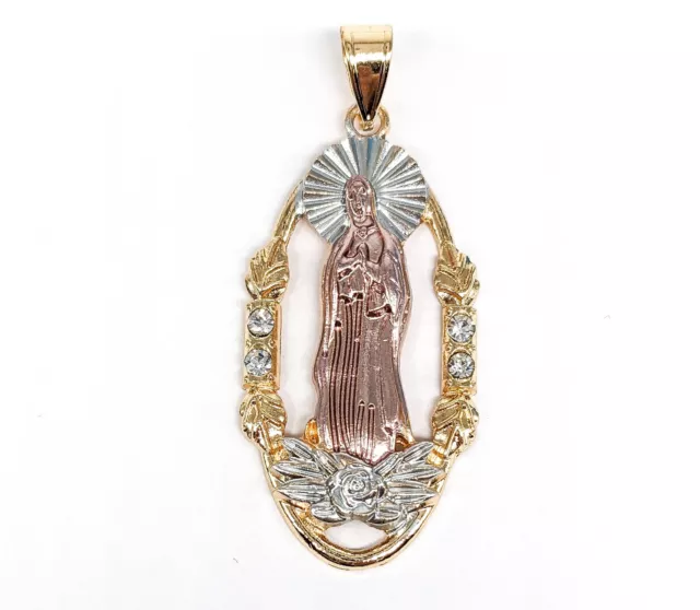 Gold Plated My Lady Virgin Mary Pendant Oro Laminado Virgen de Guadalupe Medalla