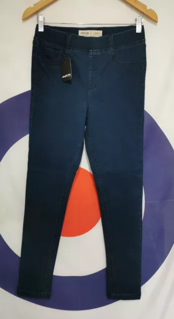 BNWT Womens Simply Be Amber Skinny Jeggings Pull On Blue UK10R W28" L27" NW20