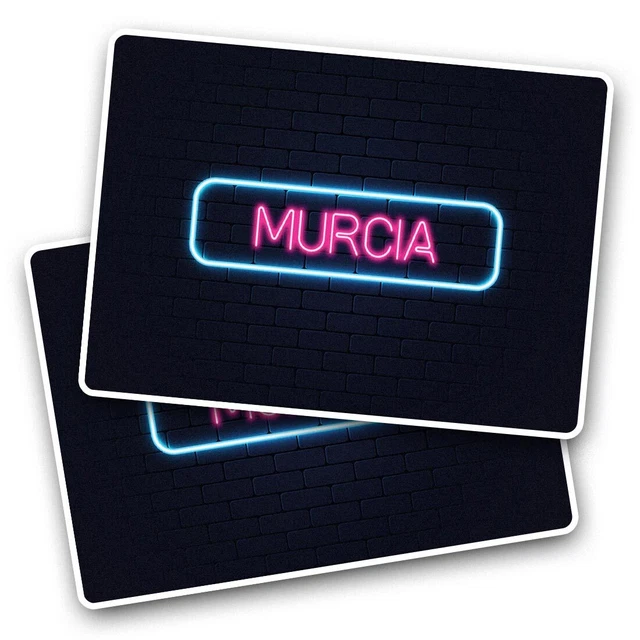 2x Vinyl Sticker Neon Sign Design Murcia City Spain #350057