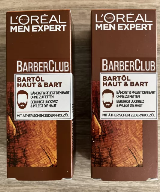 L'ORÉAL PARIS MEN EXPERT Bartöl Barber Club Haut & Bart, 30 ml - 2 Stück - NEU