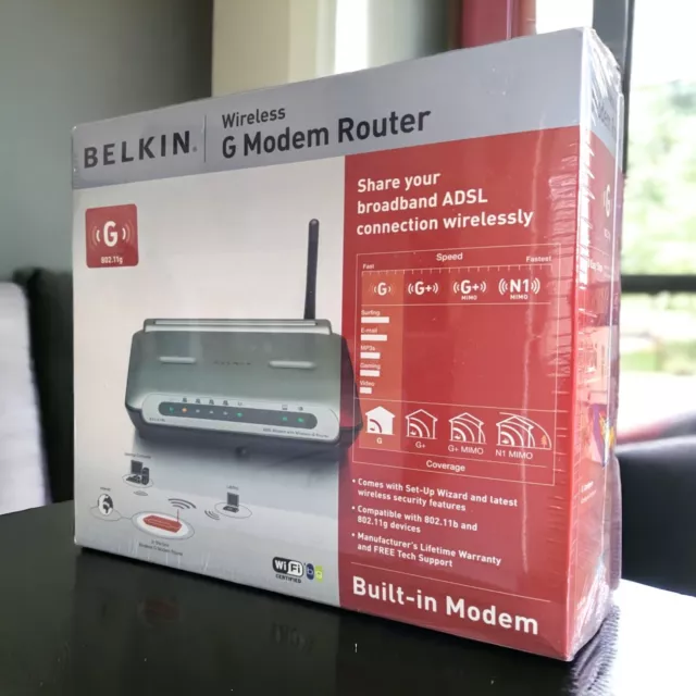 Belkin F5D7632-4A 54 Mbps 10/100 Wireless G Router Modem NEW Sealed F5D7632UK4A