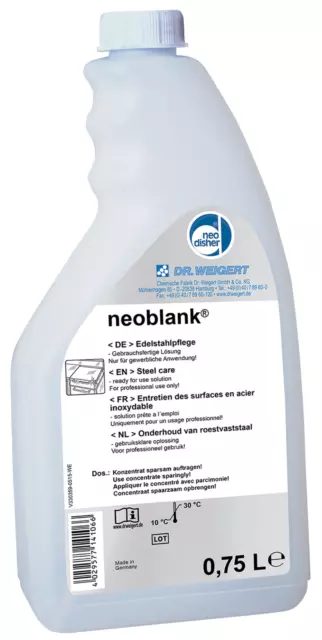 Dr. Weigert neoblank Edelstahlpflege, Edelstahlreiniger 750 ml incl. Sprühkopf