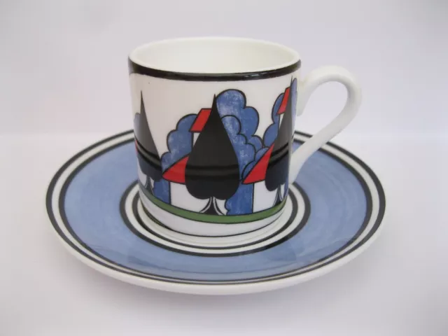 Wedgwood Clarice Cliff  May Avenue Espresso Cup & Saucer Limited, Cafe Chic