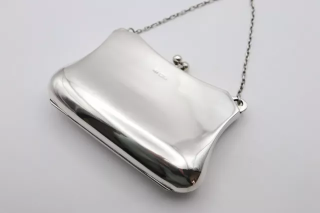 Heavy Quality Antique Sterling Silver Coin Purse Bag Hallmarked Chester 1901