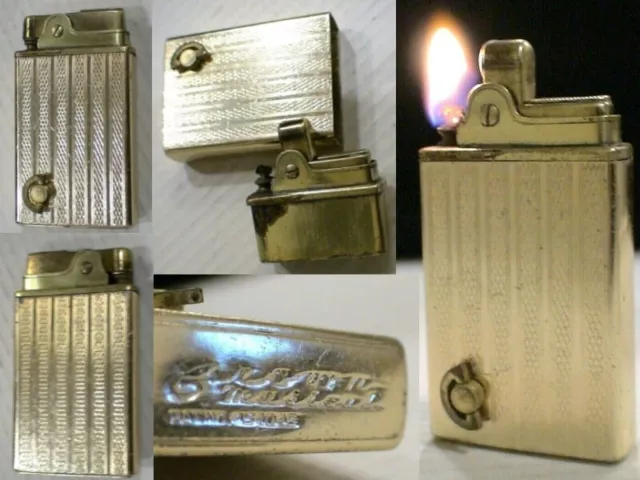Briquet Ancien - CROWN Musical - Vintage Fuel Lighter Feuerzeug Accendino
