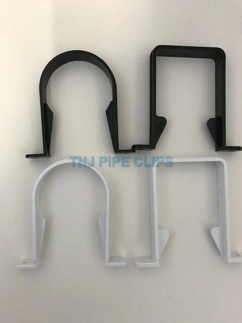 FLOPLAST 65mm Square Down Pipe Clip - White - Bag Of 2