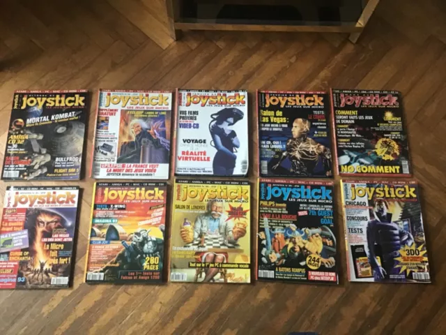 magazine joystick retrogaming lot de 10 numéros vintage 1993/1994 pc/amiga/mac….