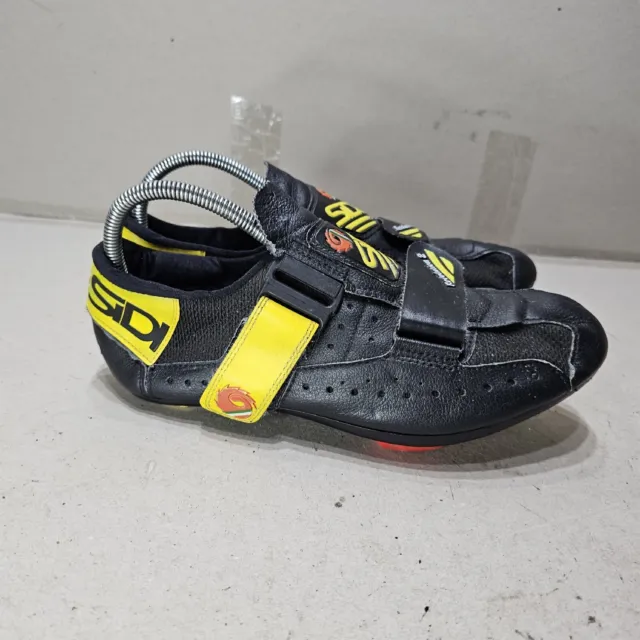 Vintage Sidi Men's Cycling Shoes Black/Yellow Size Uk8 Eu42 (Babi18/Box3)