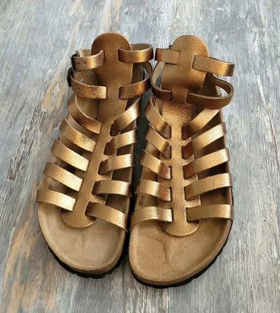 BIRKENSTOCK BETULA GLADIATOR Sandals In Gold Leather Size 5.5 EU39 Narrow Fit EUR 93 61 PicClick IT
