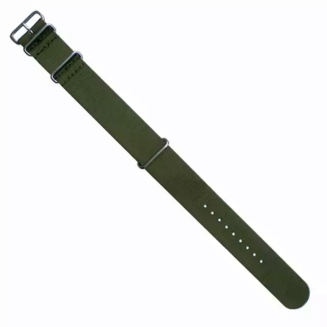 Uhrarmband Uhrenarmband Durchzugsband Dornschließe Nylon grün Militär18-20-22-24