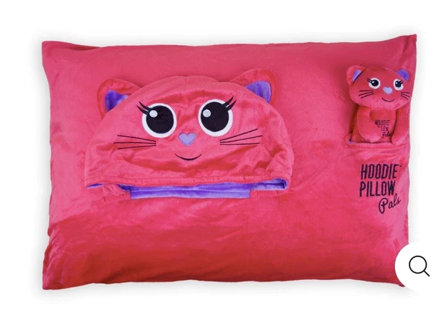 Funda almohada con capucha amigos rosa gato niños ¡NUEVA!