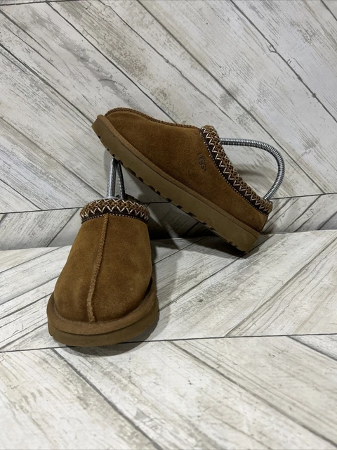UGG Tasman Women Chestnut Suede Sheepskin & Wool Lined Slippers 5955 Size 6