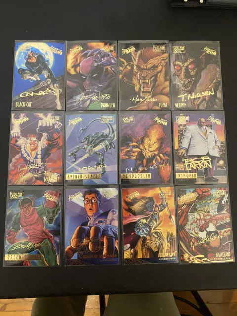 1995 Fleer Ultra Spider-Man Gold Signature Lot x12