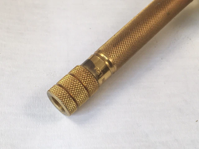Vtg Gillette SHERATON 1st Generation TTO Razor Gold Tone  Open Comb c.1937 6