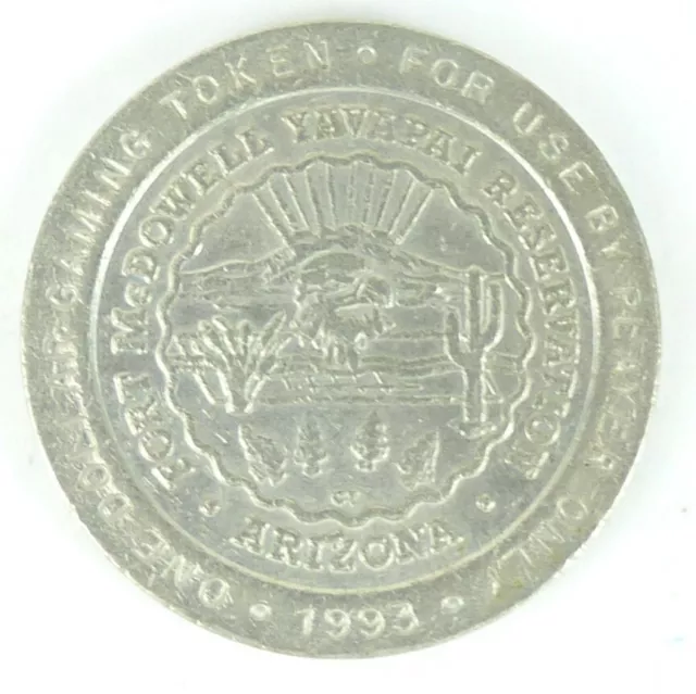 1993 Fort McDowell Gaming Center Arizona One Dollar Gaming Token Yavapai