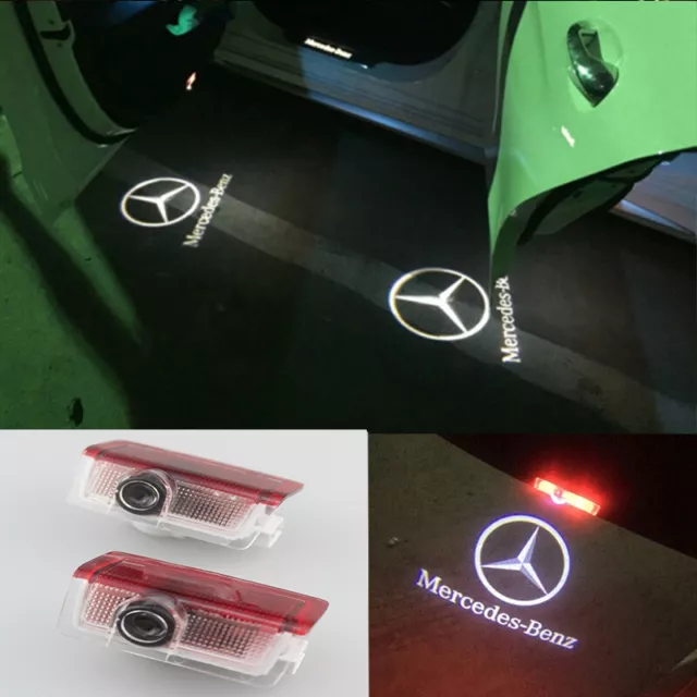 2X LED Door courtesy Shadow Projector Lights For Mercedes benz A/B/C/E/GLA-Class
