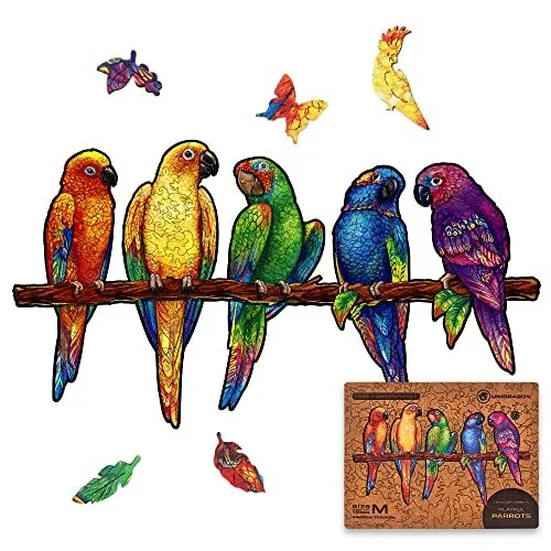Wooden puzzle playful parrot 193 pieces