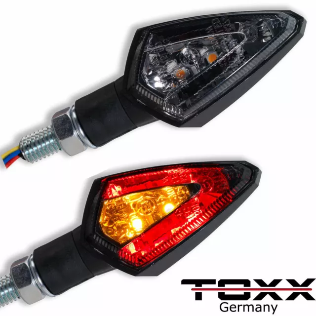 ToXx LED 3in1 Blinker Rücklicht Bremslicht schwarz getönt e-geprüft Heckblinker