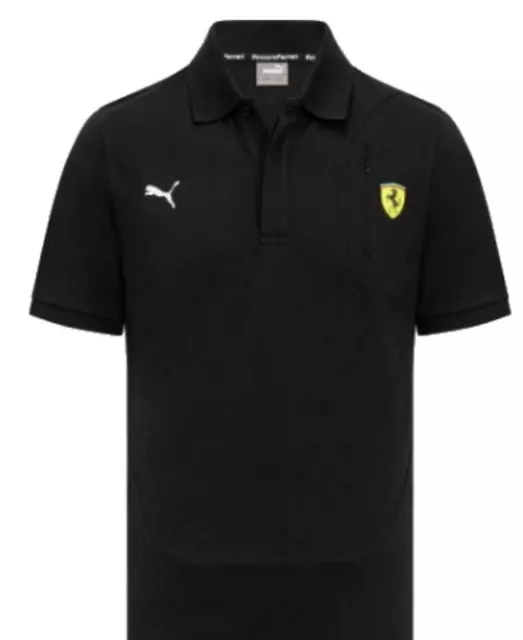 Puma Polo T Shirt Ferrari  Black Large Size