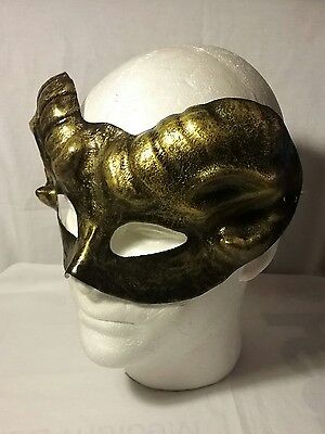 +/Ram gold head mask masquerade, mardi gras, carnival, venetian mask