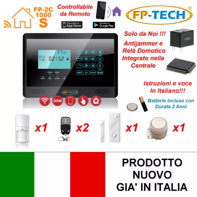 Antifurto Allarme Touch Screen Casa Combinatore Gsm Wireless No Fili Fp M2E Nero