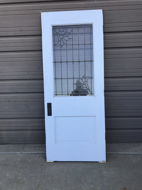 An 605 Antique Eastlake leaded glass entrance door 31.75 x 78.5 X1 3/8 7