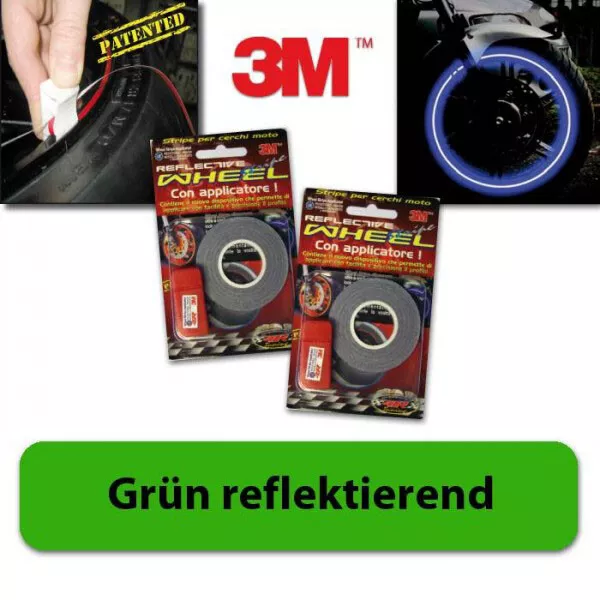 Felgenrandaufkleber grün reflektierend 5 mm 6 m + Aufklebehilfe bis 18 Zoll 4505