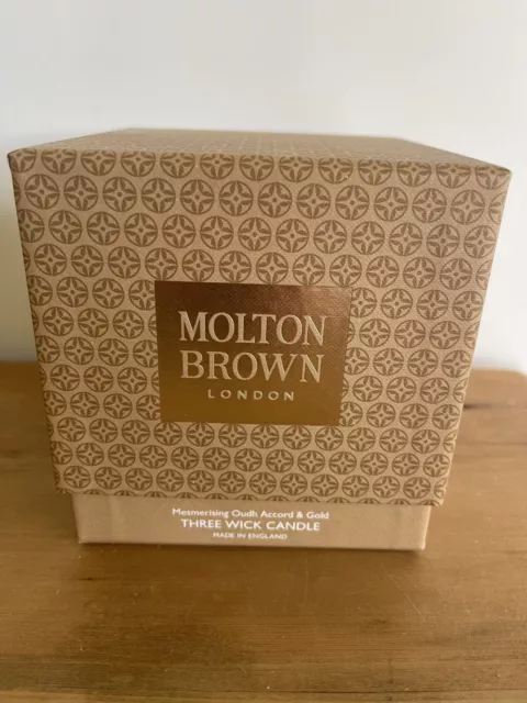 BNIB Molton Brown Mesmerising Oudh Accord & Gold 3 Three Wick Candle 480g