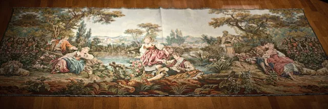 Antique Huge Hand Woven Old World Tapestry late 1800s 11'x 5'  Wool & Silk