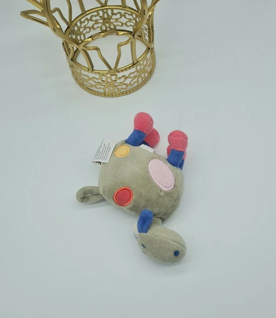 09 - Peluche Doudou Vache Beige Pois Rose Bleu Violet Grelot Hochet  Jacadi Tbe