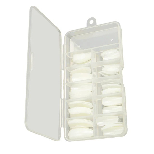 100 pz strumento per unghie falso pezzo mezzo bastone (bianco)