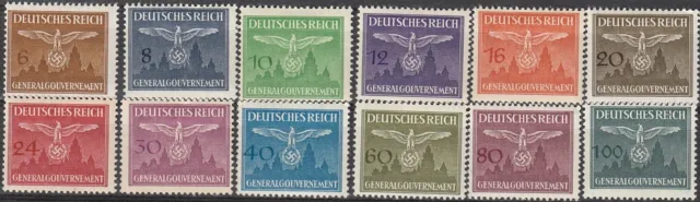 Stamp Germany Poland General Gov't Official Mi 25-36 Sc NO25-36 WWII War MNH