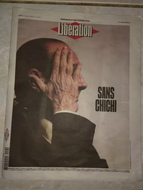 journal llbération du 27 SEPTEMBRE 2019 / DECES DE  JACQUES CHIRAC