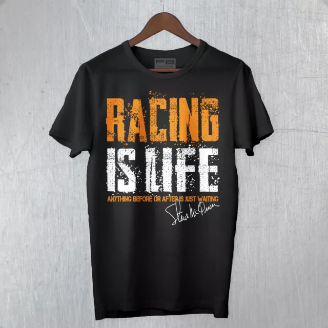 T-Shirt Maglietta Racing Is Life Anithing Before or After is Just Waiting Cars